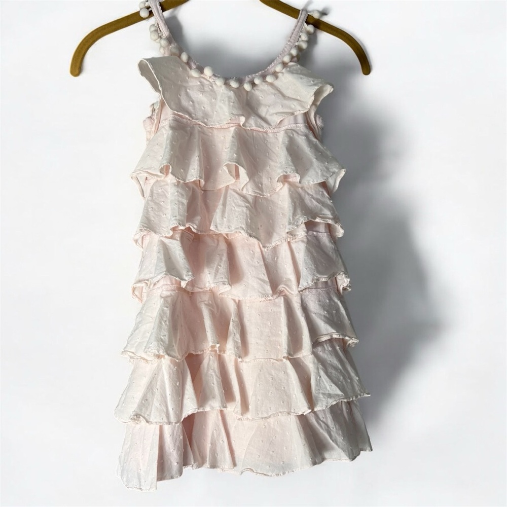 Lili Gaufrette Pink Ruffled Tiered Babydoll Dress size 6 - Picture 2 of 8